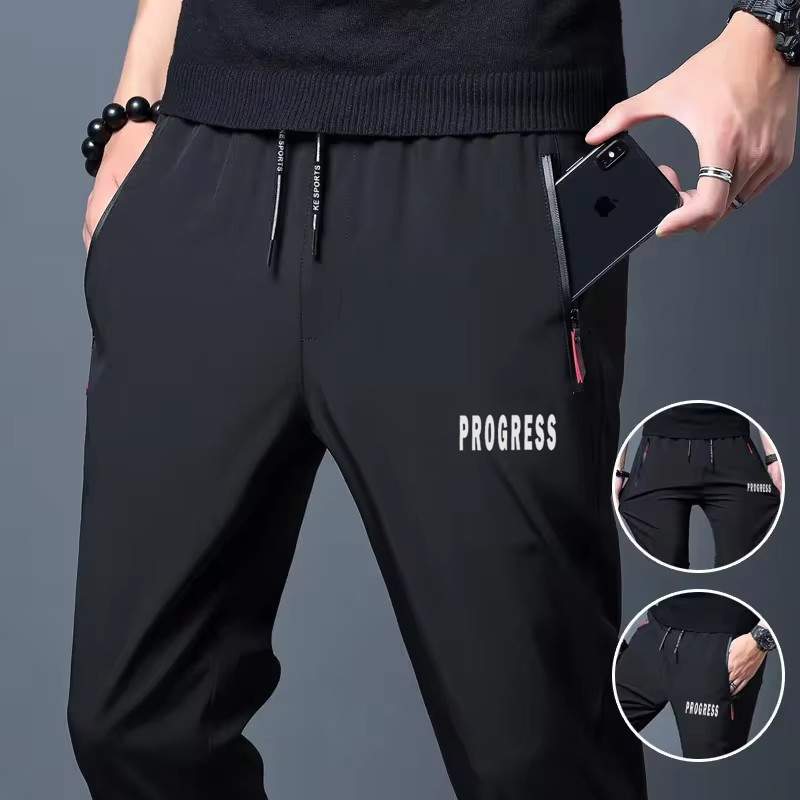 Streetwear Brand Joggers - PROGRESS Printed Men's Casual Straight Pants