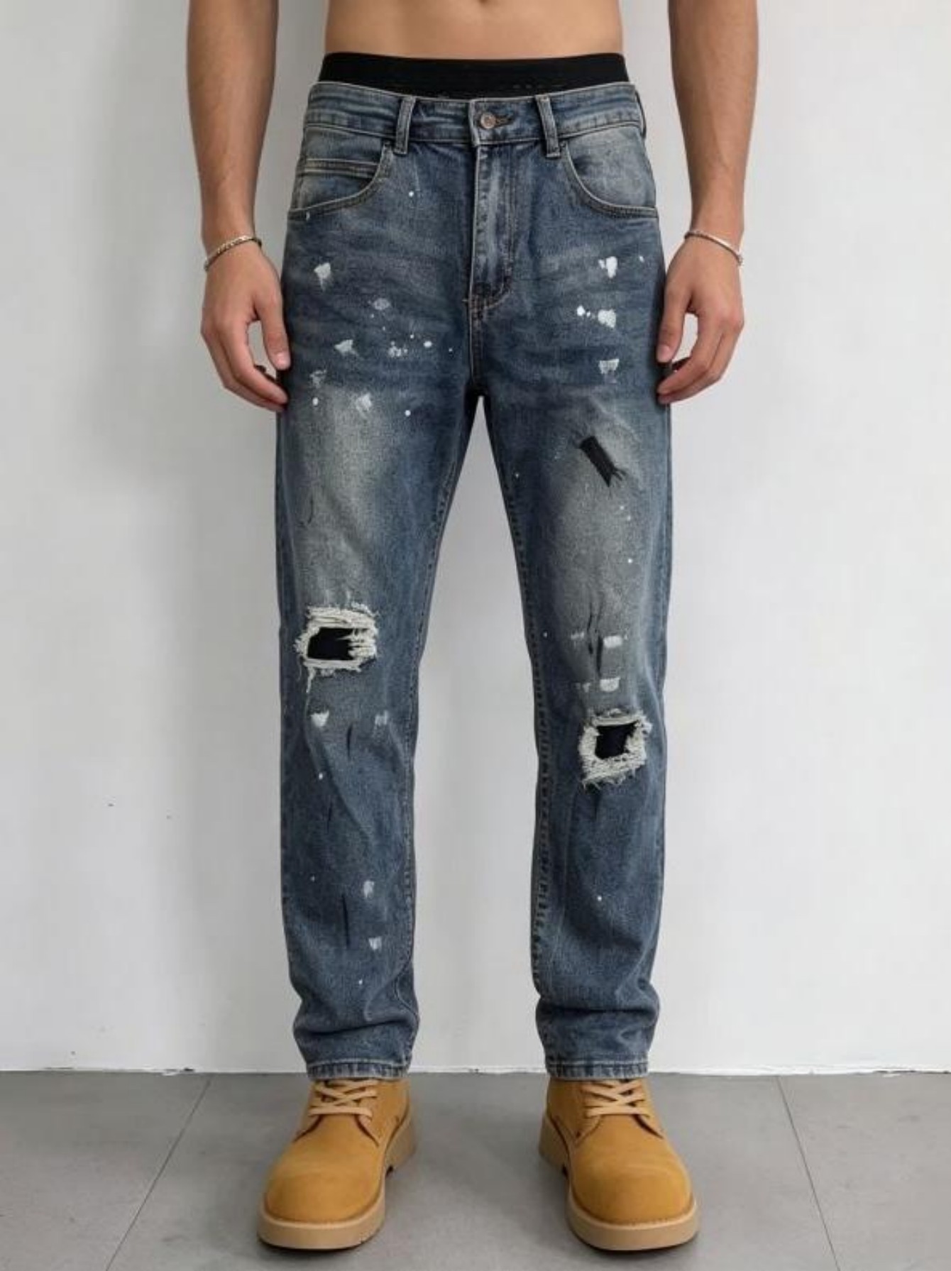 【HME】Men's jeans | Ripped Dist - Streetwear Brand Tags 评论和价格